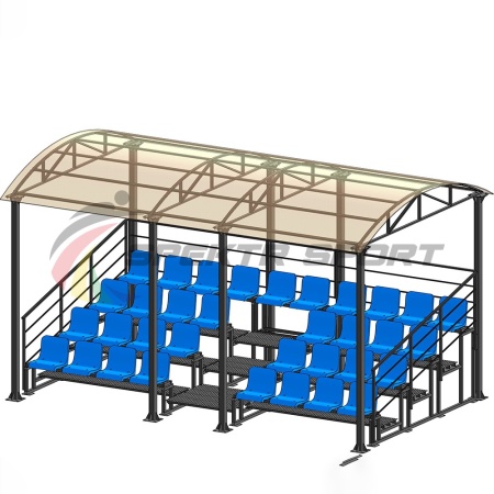 Купить Трибуна для зрителей 4 ряда на 34 места с навесом и перилами в Электростали 